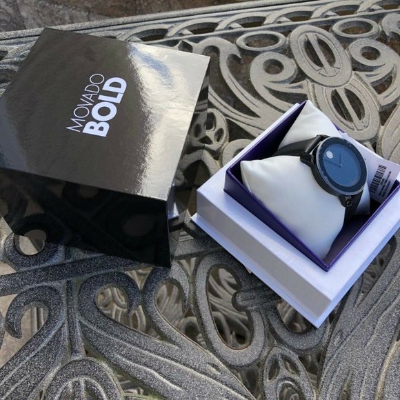 NIB SEALED WOMEN\'S MOVADO 3600483 BOLD BLACK WATCH main image 4